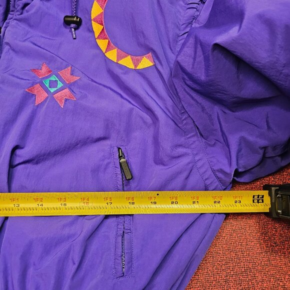 Vintage 80s Skiwear Jacket 8 Purple Geometric Southwestern Retro Snow Gorpcore - Picture 9 of 10